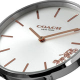 Coach Perry Silver DIal White Leather Strap Watch for Women - 14503116 Authentic Buy Shop Now
