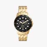 Fossil FB-01 Chronograph Black Dial Gold Steel Strap Watch for Men - FS5836 Authentic Buy Shop Now