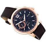 Tommy Hilfiger London Chronograph Blue Dial Brown Leather Strap Watch for Men - 1791532 Authentic Buy Shop Now