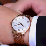 Tissot T Classic Tradition White Dial Rose Gold Steel Strap Watch For Women - T063.610.33.038.00 Authentic Buy Shop Now