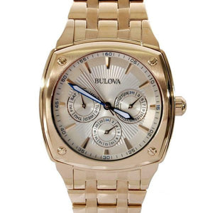Bulova Multifunction White Dial Gold Steel Strap Watch for Men - 97C105 Authentic Buy Shop Now