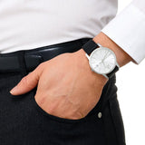 Calvin Klein City Date Silver Dial Black Leather Strap Watch for Men - K2G2G1C6 Authentic Buy Shop Now