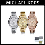 Michael Kors Byrn Quartz Gold Dial Gold Steel Strap Watch For Women - MK6134 Authentic Buy Shop Now