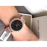 Michael Kors Darci Black Dial Rose Gold Steel Strap Watch for Women - MK3402 Authentic Buy Shop Now