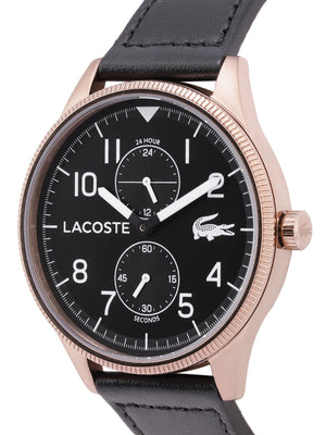 Lacoste Continental Black Dial Black Leather Strap Watch for Men - 2011042 Authentic Buy Shop Now