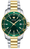 Movado Series 800 Green Dial Two Tone Steel Strap Watch for Men - 2600147 Authentic Buy Shop Now