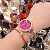 Michael Kors Parker Chronograph Purple Dial Rose Gold Steel Strap Watch For Women - MK6417 Authentic Buy Shop Now