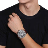 Diesel Mega Chief Chronograph Black Dial Brown Leather Strap Watch For Men - DZ4290 Authentic Buy Shop Now
