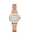 Emporio Armani Gianni T Bar Mother of Pearl Rose Gold Stainless Steel Strap Watch For Women - AR1909 Authentic Buy Shop Now