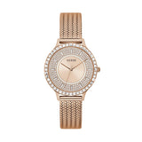 Guess Soiree Diamonds Rose Gold Dial Rose Gold Mesh Bracelet Watch for Women - GW0402L3 Authentic Buy Shop Now