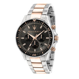 Maserati SFIDA Chronograph Black Dial Two Tone Steel Strap Watch For Men - R8873640002 Authentic Buy Shop Now