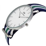 Daniel Wellington Classic Nottingham White Dial Two Tone NATO Strap Watch For Men - 0208DW Authentic Buy Shop Now