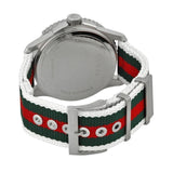 Gucci G Timeless White Dial Two Tone Nylon Strap Watch For Men - YA126231 Authentic Buy Shop Now