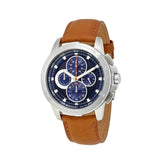 Michael Kors Ryker Chronograph Analog Blue Dial Brown Leather Strap Watch For Men - MK8518 Authentic Buy Shop Now