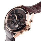 Hugo Boss Grand Prix Brown Dial Brown Leather Strap Watch for Men - 1513605 Authentic Buy Shop Now