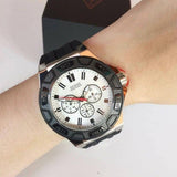 Guess Force Analog Quartz White Dial Black Rubber Strap Watch For Men - W0674G3 Authentic Buy Shop Now