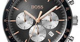 Hugo Boss Trophy Chronograph Grey Dial Silver Steel Strap Watch for Men - 1513634 Authentic Buy Shop Now