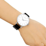 Calvin Klein Even Silver Dial Black Leather Strap Watch for Men - K7B211CY Authentic Buy Shop Now