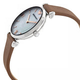 Emporio Armani Gianni T-Bar White Dial Brown Leather Strap Watch for Women - AR1988 Authentic Buy Shop Now