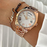 Guess Luna White Dial Rose Gold Steel Strap Watch for Women - GW0308L3 Authentic Buy Shop Now