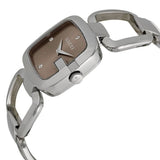 Gucci G Gucci Brown Dial Silver Steel Strap Watch For Women - YA125401 Authentic Buy Shop Now