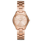 Michael Kors Mini Slim Runway Rose Gold Dial Rose Gold Steel Strap Watch For Women - MK3457 Authentic Buy Shop Now
