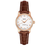 Mido Baroncelli III Automatic White Dial Brown Leather Strap Watch For Women - M7600.3.26.8 Authentic Buy Shop Now