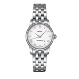 Mido Baroncelli III Automatic White Dial Silver Steel Strap Watch For Women - M7600.4.26.1 Authentic Buy Shop Now