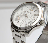 Fossil Cecile Multifunction Silver Dial Silver Steel Strap Watch for Women - AM4509 Authentic Buy Shop Now