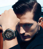 Guess Force Analog Black Dial Black Leather Strap Watch For Men - W0674G6 Authentic Buy Shop Now