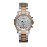 Guess Mini Spectrum Quartz Silver Dial Two Tone Steel Strap Watch For Women - W0122L1 Authentic Buy Shop Now
