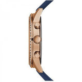 Guess Solar White Rose Gold Dial Blue Rubber Strap Watch For Women - W1135L3 Authentic Buy Shop Now