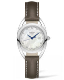 Longines Equestrian Mother of Pearl Dial Brown Leather Strap Watch for Women - L6.136.0.87.2 Authentic Buy Shop Now