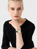 Emporio Armani Pro Planet Analog Silver Dial Green Leather Strap Watch For Women - AR11517 Authentic Buy Shop Now