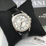 Coach Boyfriend Silver Dial Black Leather Strap Watch for Women - 14503152 Authentic Buy Shop Now