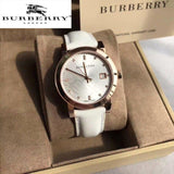 Burberry The City Diamonds White Dial White Leather Strap Watch for Women - BU9130 Authentic Buy Shop Now