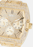 Guess Phoenix Multifunction Quartz Gold Dial White Silicon Strap Watch For Men - GW0048G3 Authentic Buy Shop Now