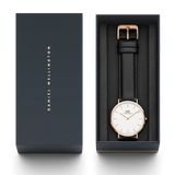 Daniel Wellington Classic Sheffield White Dial Black Leather Strap Watch For Men - DW00100084 Authentic Buy Shop Now