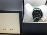 Gucci Dive Black Dial Green Rubber Strap Watch For Men - YA136310 Authentic Buy Shop Now