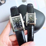 Emporio Armani Classic Black Dial Black Leather Strap Watch For Women - AR0144 Authentic Buy Shop Now