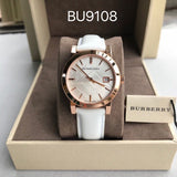Burberry The City White Dial White Leather Strap Watch for Women - BU9108 Authentic Buy Shop Now