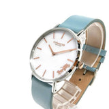 Coach Perry Mother of Pearl White Dial Blue Leather Strap Watch for Women - 14503271 Authentic Buy Shop Now