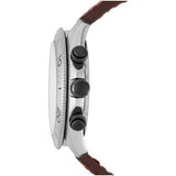 Fossil Retro Traveler Chronograph White Dial Brown Leather Strap Watch for Men - CH2886 Authentic Buy Shop Now
