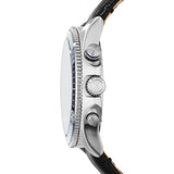 Fossil Wakefield Chronograph Blue Dial Black Leather Strap Watch for Women - CH2945 Authentic Buy Shop Now