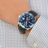 Fossil Wakefield Chronograph Blue Dial Black Leather Strap Watch for Women - CH2945 Authentic Buy Shop Now