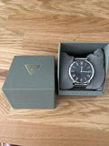 Guess Analog Black Dial Silver Mesh Bracelet Watch for Men - W1263G1 Authentic Buy Shop Now