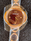 Swarovski Crystal Flower Red Dial Rose Gold Steel Strap Watch for Women - 5552783 Authentic Buy Shop Now