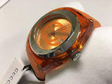 Gucci Sync XXL Quartz Orange Dial Orange Rubber Strap Unisex Watch - YA137108 Authentic Buy Shop Now