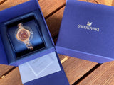 Swarovski Crystal Flower Red Dial Rose Gold Steel Strap Watch for Women - 5552783 Authentic Buy Shop Now