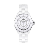 Chanel J12 Diamonds Ceramic White Dial White Steel Strap Watch for Women - J12 H1628 Authentic Buy Shop Now